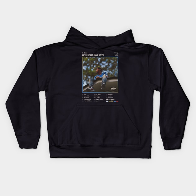 J. Cole - 2014 Forest Hills Drive Tracklist Album Kids Hoodie by 80sRetro